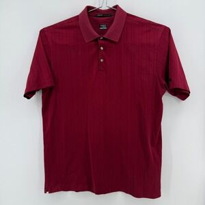 Nike Tiger Woods Polo Mens XL Burgundy Ribbed Cotton Blend Nike Fit Dry Golf